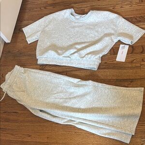 Yogalicious Light Gray Sweatpants and Top Set